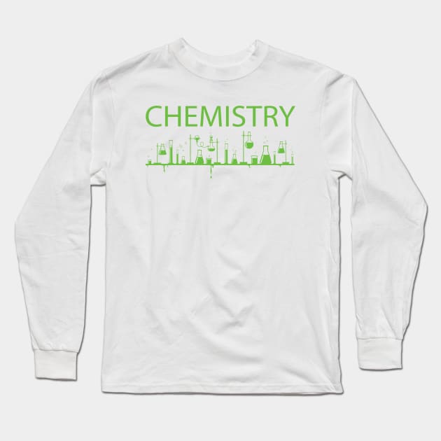 Chemistry (Green Print) Long Sleeve T-Shirt by csunasbmbchapter